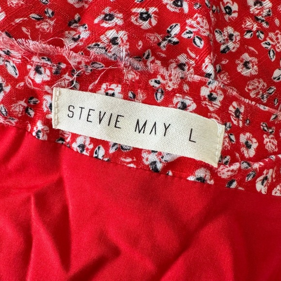 STEVIE MAY Claret Midi Wrap Floral Dress Size Large in Red - Picture 6 of 10
